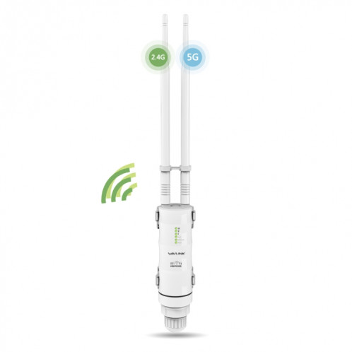 Répéteur extérieur haute puissance double fréquence WAVLINK AC600 AP 2.4G / 5G, type Pulg: SW6701913-010