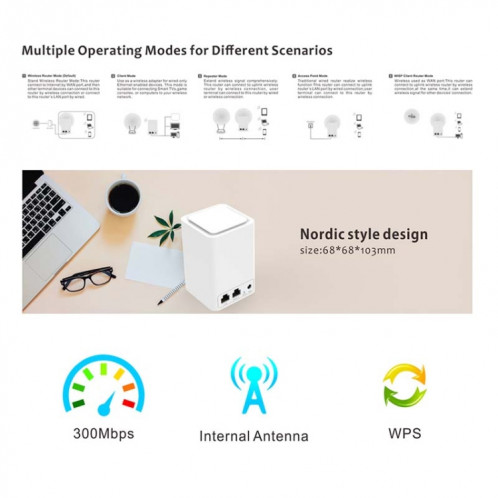 Amplificateur de relais de signal sans fil WiFi domestique PIXLINK WR11 300Mbps, type de prise: SP79011412-010