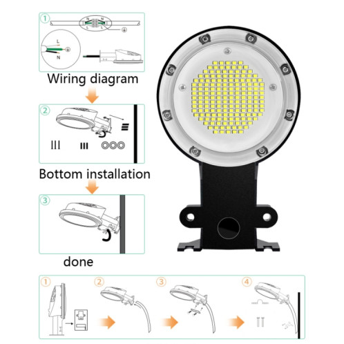 80W LED détection de lumière extérieure IP65 applique murale étanche jardin cour réverbère (lumière blanche) SH404B1066-09