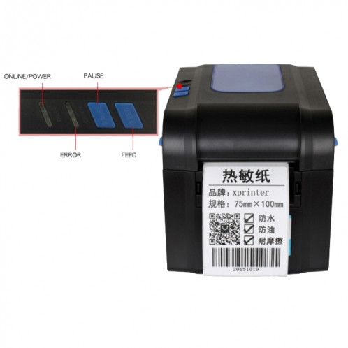 Imprimante de code à barres Xprinter XP-370B Imprimante de code QR auto-adhésive SX301B464-07