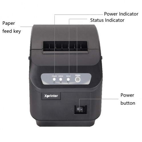 Xprinter XP-Q200II Imprimante thermique de petits reçus Imprimante de reçus de restauration et de cuisine 80 mm, Type d'interface: Interface LAN () SX402C166-08
