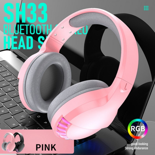 SH33 Bluetooth filaire double mode RGB casque téléphone portable casque de jeu à réduction de bruit de basses lourdes SH301B1702-09