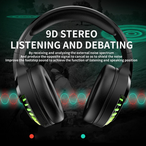 SH33 Bluetooth filaire double mode RGB casque téléphone portable casque de jeu à réduction de bruit de basses lourdes SH301B1702-09