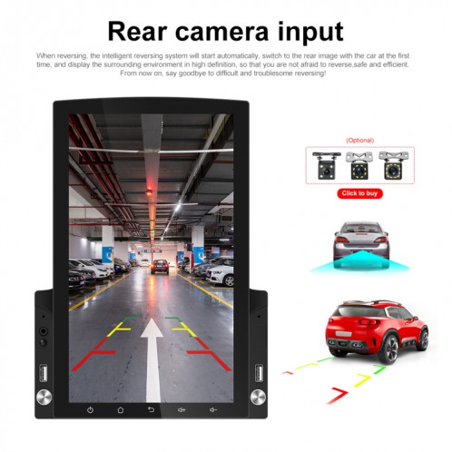 Écran vertical de 9,7 pouces HD 2.5D Glass Car MP5 Player Android Navigation All-in-one Machine, Spécifications: Standard + 4 lumières caméra SH7202790-013