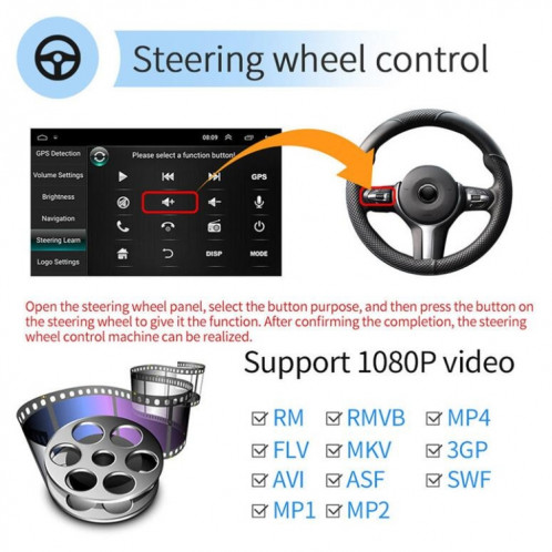Machine universelle de navigation intelligente Android de navigation de voiture DVD inversant la machine intégrée vidéo, taille: 9 pouces 1 + 16G, spécification: SH90011006-016