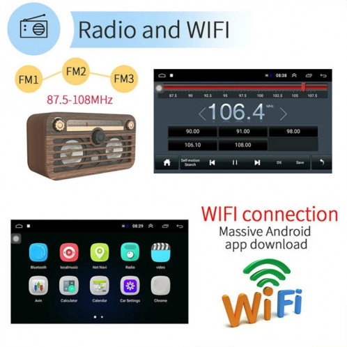 Machine universelle Android de navigation intelligente de navigation de voiture DVD inversant la machine intégrée vidéo, taille: 10 pouces 1 + 16G, spécification: Standard SH90041342-016
