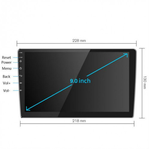 Machine universelle Android Navigation intelligente de voiture de navigation DVD Machine intégrée vidéo d'inversion, taille: 9 pouces 2 + 32G, spécification: caméra standard + 4 lumières SH900985-016