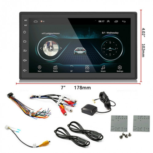 Voiture 7 pouces Universal Android Navigation MP5 Player GPS Bluetooth Car Navigation All-in-one, Spécifications: Standard +8 Lights Camera SH9503799-08