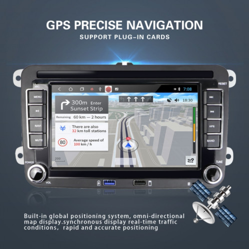 Convient pour Volkswagen 7 pouces Lecteur multimédia de voiture Navigation Bluetooth Inverser la machine intégrée Android 10.0, Spécifications: 1 + 16G SH1101719-011
