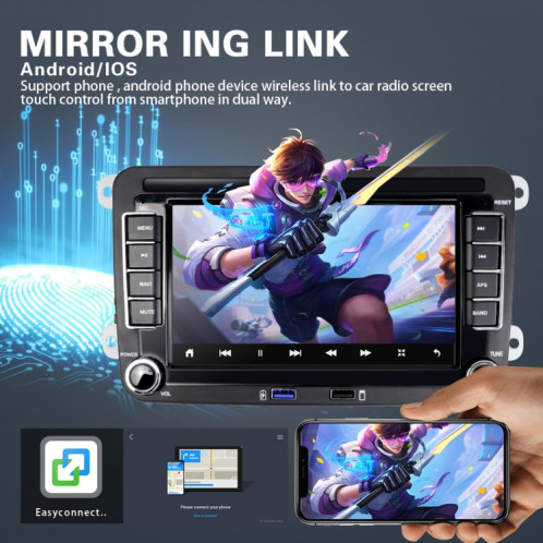 Convient pour Volkswagen 7 pouces Lecteur multimédia de voiture Navigation Bluetooth Inverser la machine intégrée Android 10.0, Spécifications: 1 + 16G SH1101719-011