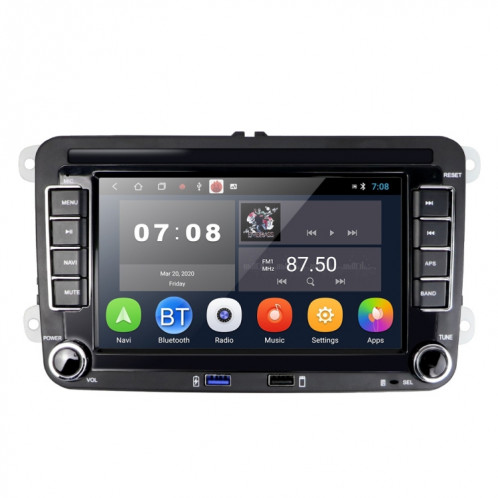 Convient pour Volkswagen 7 pouces Lecteur multimédia de voiture Navigation Bluetooth Inverser la machine intégrée Android 10.0, Spécifications: 2 + 32G SH11031591-011