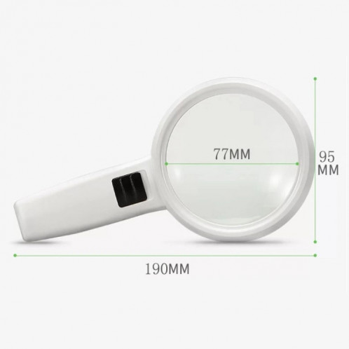 Lentille haute définition portable avec lecture de lumière LED et loupe d'entretien pour les personnes âgées, style: 95 mm 10 fois SH54011337-013