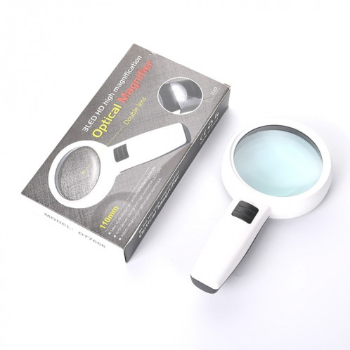 Lentille haute définition portable avec loupe de lecture et de maintenance de la lumière LED pour les personnes âgées, Style: lentille double 110 mm 30 fois SH5402256-013