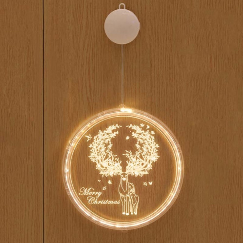 Décoration de Noël Lumière LED Lampe suspendue 3D de vacances, Puissance: Batterie (Elk) SH601C1226-07
