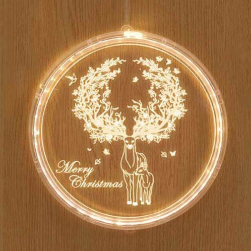Décoration de Noël Lumière LED Lampe suspendue 3D de vacances, Puissance: Batterie (Elk) SH601C1226-07