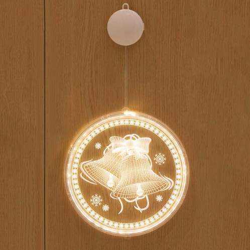 Décoration de Noël Lumière LED Lampe à suspension 3D de vacances, alimentation: batterie (cloche de Noël) SH601E438-07