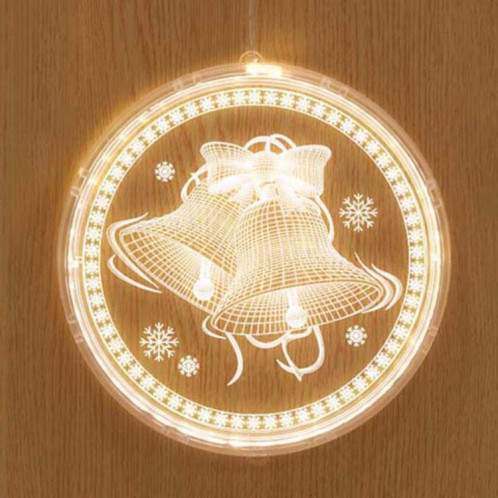 Décoration de Noël Lumière LED Lampe à suspension 3D de vacances, alimentation: batterie (cloche de Noël) SH601E438-07