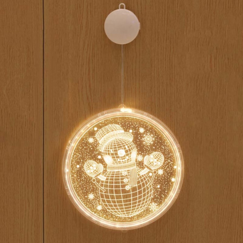 Décoration de Noël Lumière LED Lampe à suspension 3D de vacances, alimentation: batterie (bonhomme de neige) SH601H1296-07
