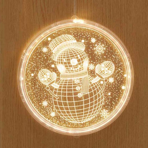 Décoration de Noël Lumière LED Lampe à suspension 3D de vacances, alimentation: batterie (bonhomme de neige) SH601H1296-07