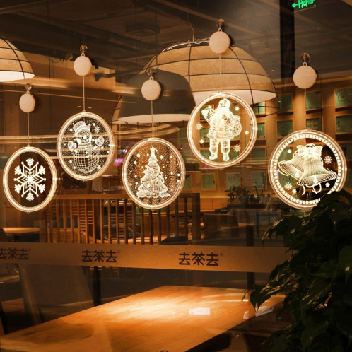 Décoration de Noël Lumière LED Lampe suspendue 3D de vacances, Puissance: Batterie (maison) SH601I1837-07