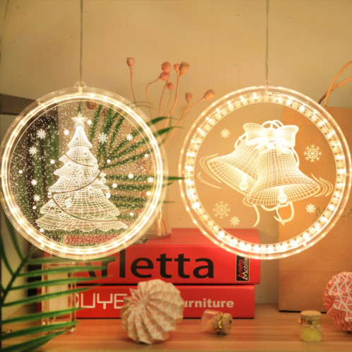 Décoration de Noël Lumière LED Lampe suspendue 3D de vacances, Puissance: Batterie (maison) SH601I1837-07