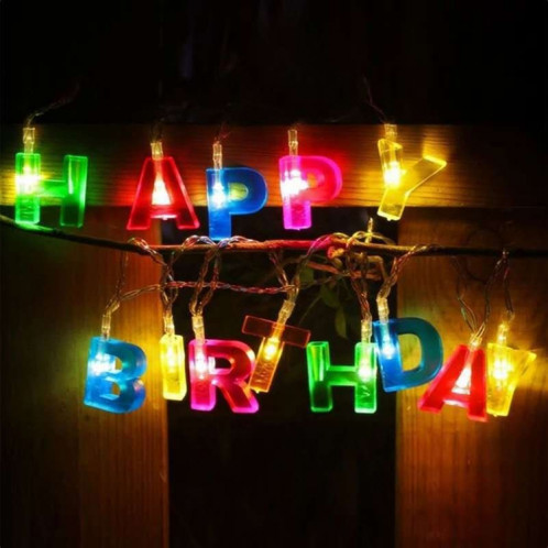 3 PCS LED Lumineux Joyeux Anniversaire Lettre Guirlande Lumineuse Lettre Alimentée Par Batterie Lumières Colorées SH19381062-05