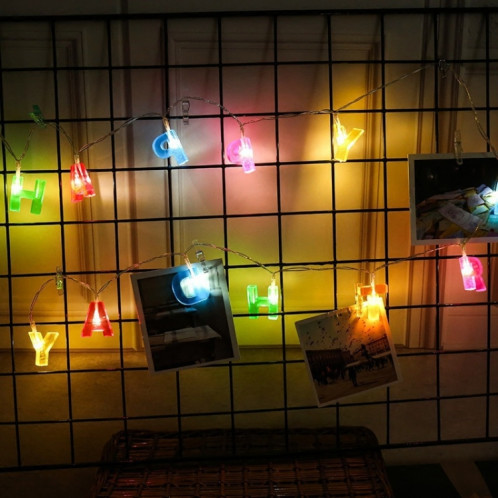 3 PCS LED Lumineux Joyeux Anniversaire Lettre Guirlande Lumineuse Lettre Alimentée Par Batterie Lumières Colorées SH19381062-05
