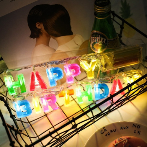 3 PCS LED Lumineux Joyeux Anniversaire Lettre Guirlande Lumineuse Lettre Alimentée Par Batterie Lumières Colorées SH19381062-05