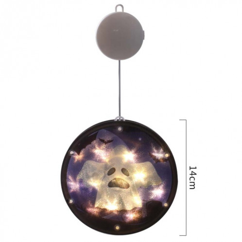 2 PCS Halloween Star String Light Show Fenêtre Horreur Décoration LED Lampe suspendue à piles (Ghost) SH701D413-06