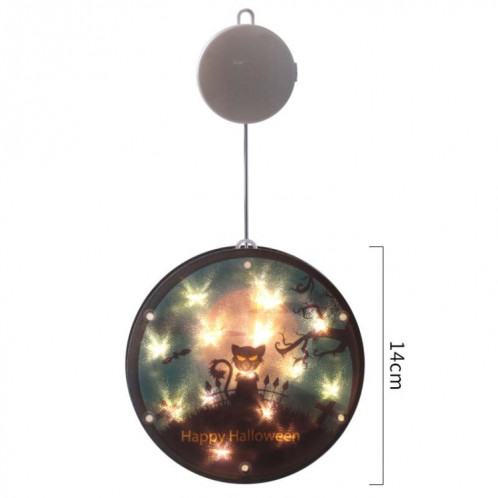 2 PCS Halloween Star String Light Show Fenêtre Horreur Décoration LED Lampe suspendue à piles (chat noir) SH701F932-06