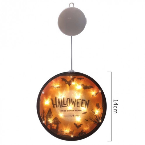 2 PCS Halloween Star String Light Show Fenêtre Horreur Décoration LED Lampe suspendue à piles (chauve-souris) SH701G1438-06