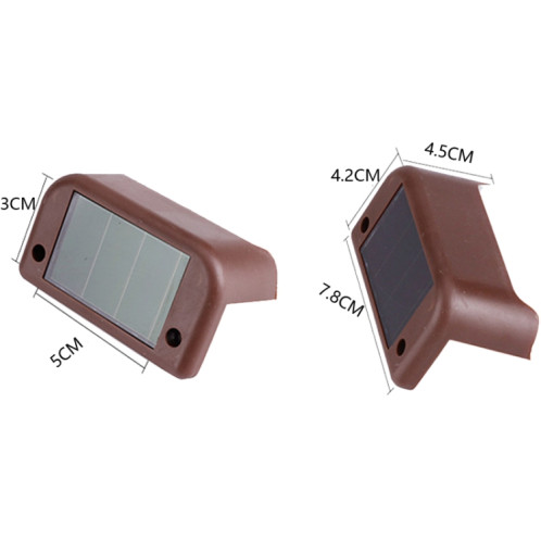 4 PCS solaire balustrade lumière escalier lumière extérieure étanche LED étape lumière jardin décoration paysage lumière, lumière colorée (marron) SH001B387-011