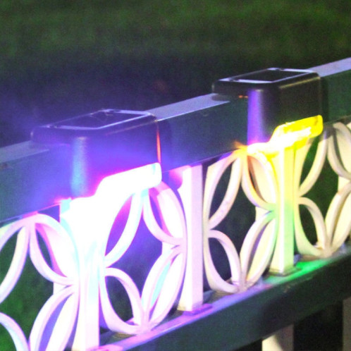 4 PCS solaire balustrade lumière escalier lumière extérieure étanche LED étape lumière jardin décoration paysage lumière, lumière blanche chaude (noir) SH002A537-011