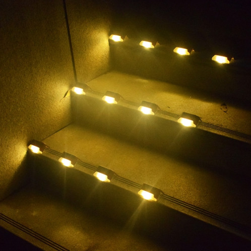 4 PCS solaire balustrade lumière escalier lumière extérieure étanche LED étape lumière jardin décoration paysage lumière, lumière colorée (noir) SH002B671-011