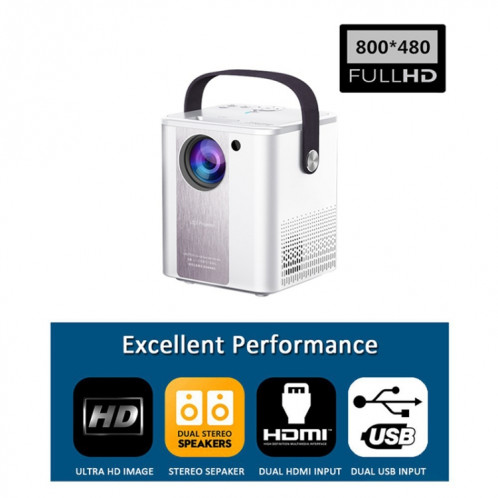 C500 Mini projecteur portable HD domestique à LED, Style: Version Android (Blanc) SH902A1206-09