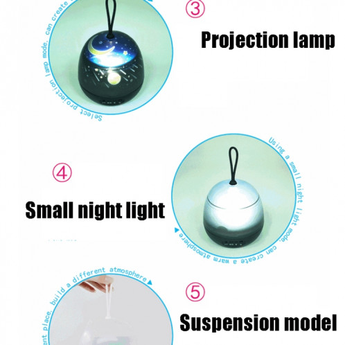Lampe de projection Starlight USB Fantasy Atmosphere Veilleuse rotative à LED SH501A802-010