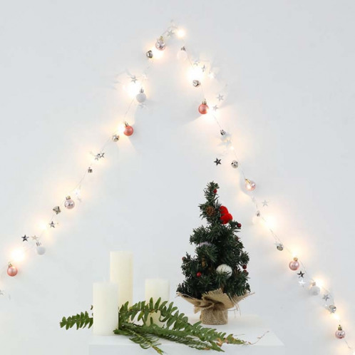 Lampe de décoration de boule de cloches de Noël de lumières de chaîne de 2m 20LEDs, style: cloche rose SH18031371-05