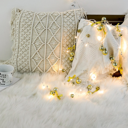 2m 20LEDs Christmas String Lights Christmas Bells Ball Décoration Lampe, Style: Or Bowknot Bell SH18041292-05