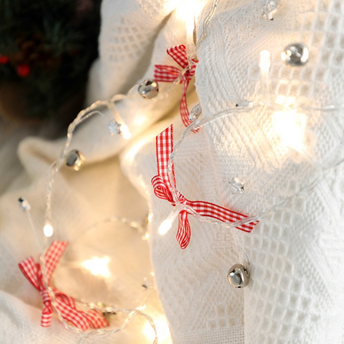 Lampe de décoration de boule de cloches de Noël de lumières de chaîne de 2m 20LEDs, style: cloche de bowknot de treillis SH1805677-05