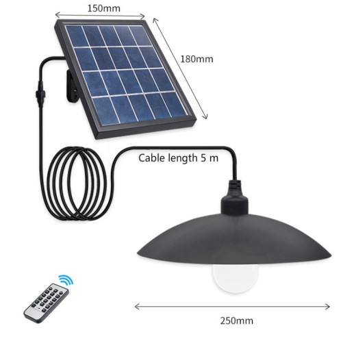 Lampe murale de jardin solaire extérieur étanche double couleur réverbère télécommandé intelligent, style: lustre simple SH3601258-07