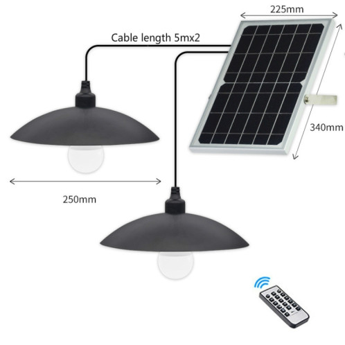 Lampe murale de jardin solaire extérieur étanche double couleur réverbère télécommandé intelligent, style: lustres doubles SH3602154-07