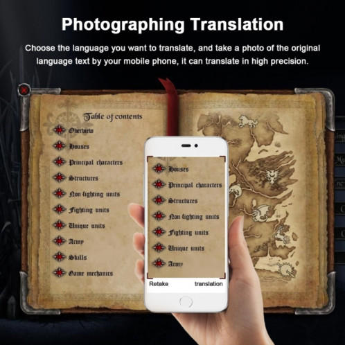 Version de mise à niveau du traducteur vocal intelligent portable pour l'apprentissage de la réunion d'affaires de voyage 3 en 1 traducteur de langue de texte photo (marron) SH301A461-014
