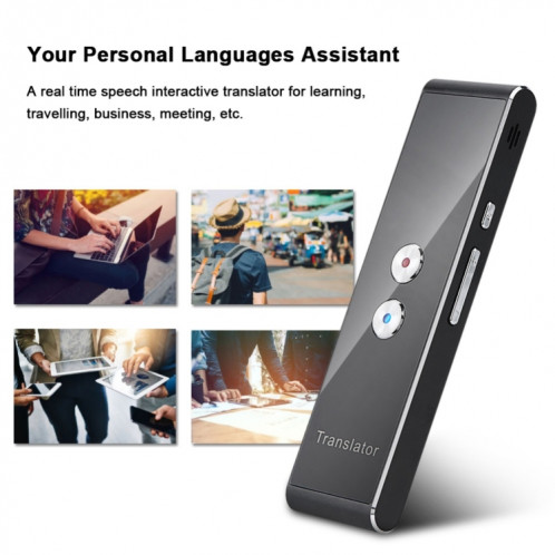 Version de mise à niveau du traducteur vocal intelligent portable pour l'apprentissage de la réunion d'affaires de voyage 3 en 1 traducteur de langue de texte photo (marron) SH301A461-014