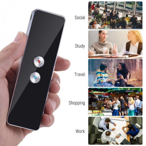 Version de mise à niveau du traducteur vocal intelligent portable pour l'apprentissage de la réunion d'affaires de voyage 3 en 1 traducteur de langue de photo de texte vocal (noir) SH301B1506-014