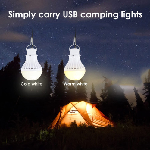 1 PCS Bulbe USB Lumière de camping d'urgence (7 W Switch Wire White White) SH601A587-07