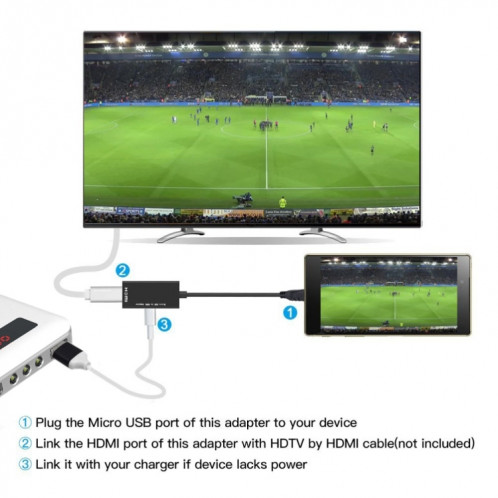 Câble adaptateur micro USB vers HDMI femelle 1080P HD pour périphérique MHL Adaptateurs HDTV pour Samsung Galaxy HUAWE SH60411696-07