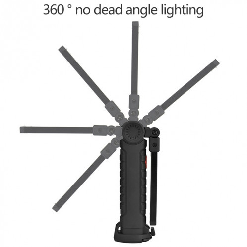 Lampes de travail mobiles portables Charge des lampes de secours multifonctionnelles et pliantes, Couleur du corps: Noir, taille: 14.8 x 4.7cm SH4602725-012