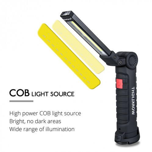 Lampes de travail mobiles portables Charge des lampes de secours multifonctionnelles et pliantes, Couleur du corps: Noir, taille: 14.8 x 4.7cm SH4602725-012