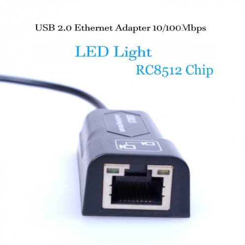 Adaptateur Ethernet USB vers RJ45 10/100 Mbps USB Carte réseau (noir) SH101A1842-05