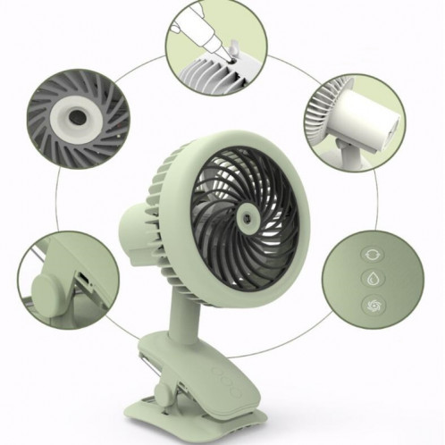Ventilateur à clip de chargement USB pour petit ventilateur de bureau (blanc) SH401A60-08